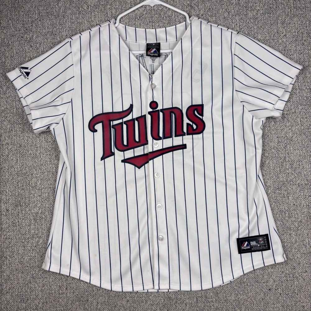 Majestic Minnesota Twins Pinstripe MLB Jersey Women's XL Special K #00‎